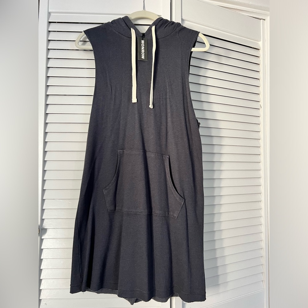 Monrow Cutt-Off Hoodie Dress - NEW WITH TAGS